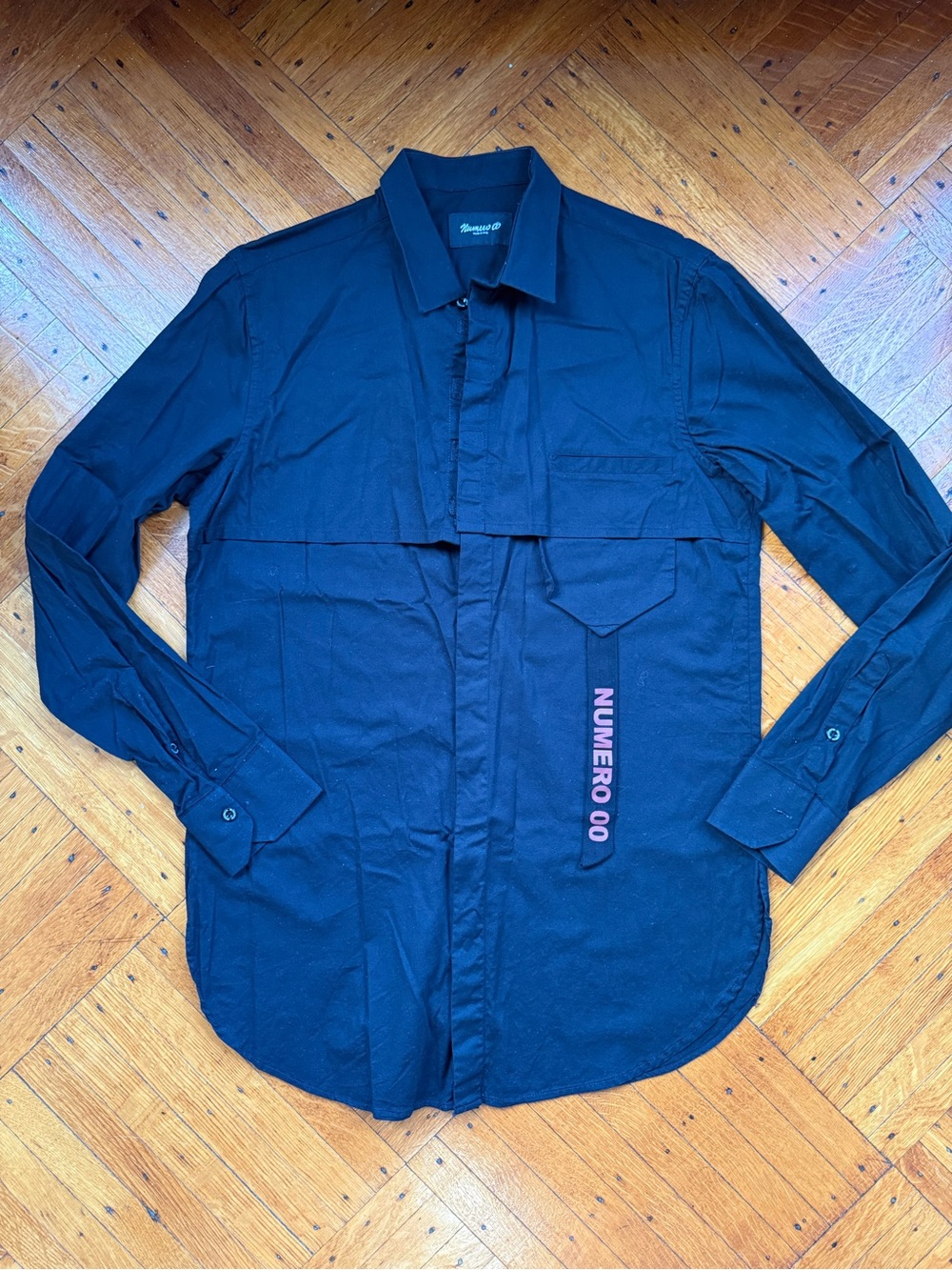 Black Long-Sleeve Men's Shirt
